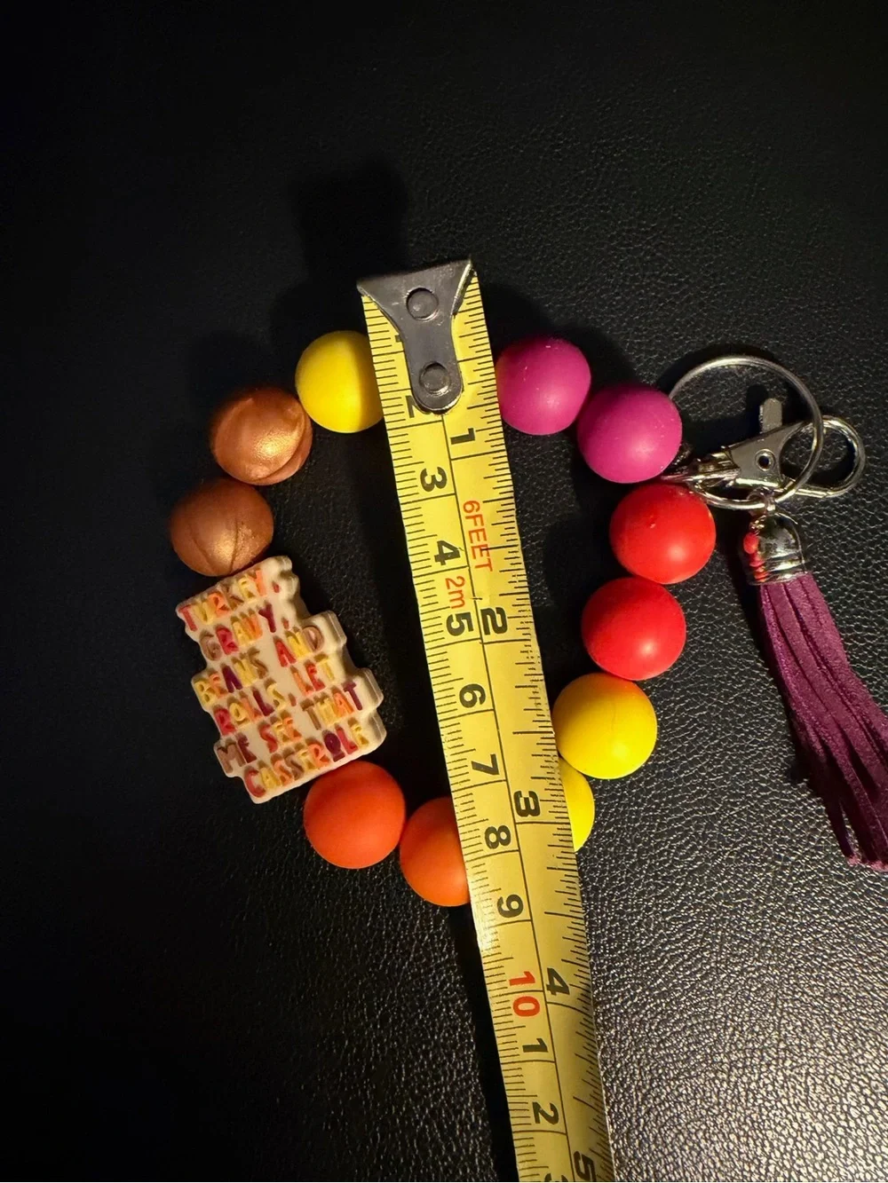 Colorful Beaded Key & Card Holder Wristlet - Multicolor